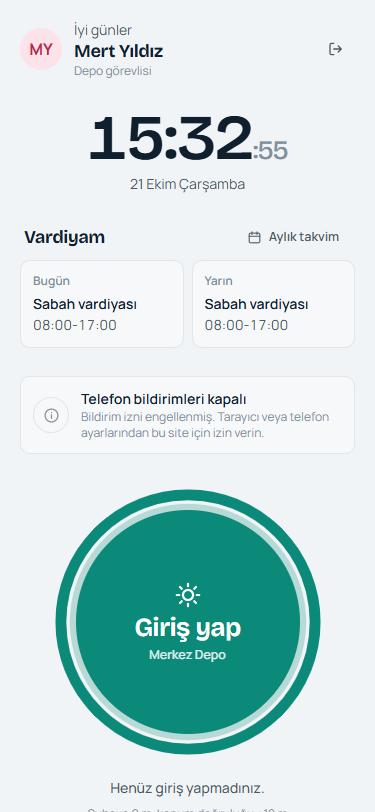 Giriş yap düğmesi açık